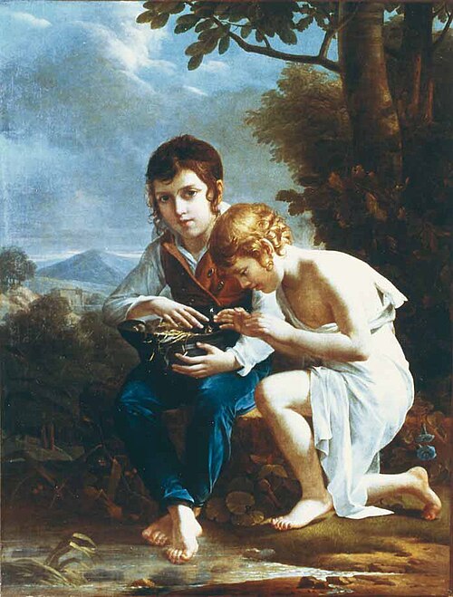 Deux jeunes enfants avec un nid d’oiseaux, 1806, Marie-Guillemine Benoist