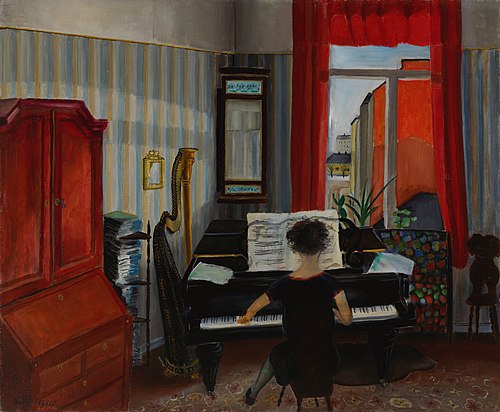 Interior, Woman Playing the Piano, 1931, Sulho Sipila