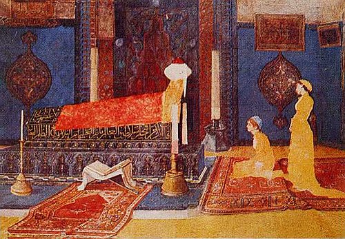 Two Young Girls Visiting A Shrine, , Osman Hamdi Bey