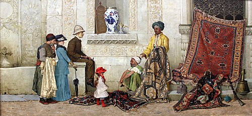 Persian carpet dealer on the street, 1888, Osman Hamdi Bey