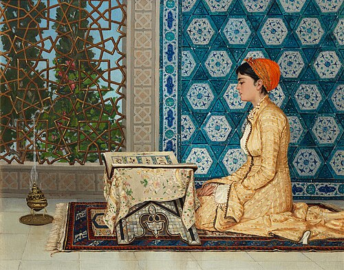 Girl Reciting Qur'an, 1880, Osman Hamdi Bey