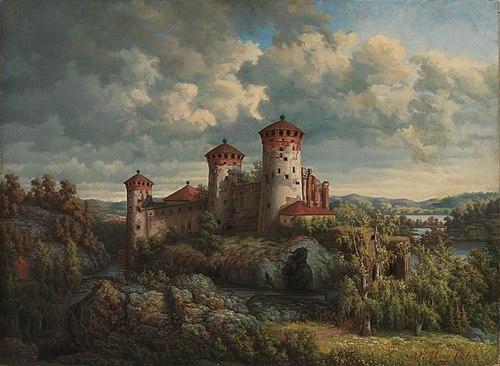 A View over the Castle Olavinlinna, 1864, Victoria Åberg