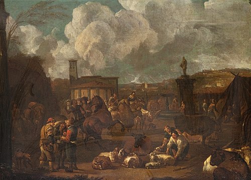 Cattle Market in Italy, 1650, Pieter van Bredael