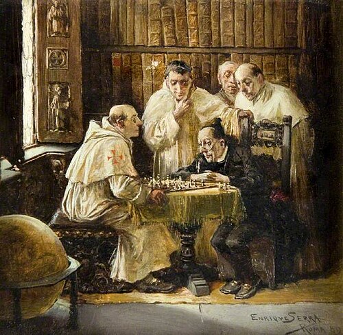 The Chess Players, 1889, Enric Serra Auqué