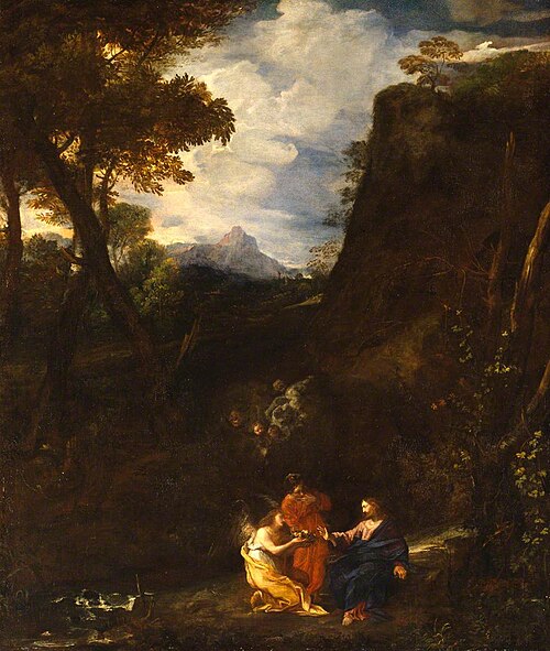 Landscape with Christ and Two Angels, , Pier Francesco Mola