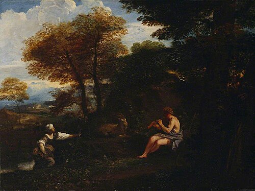 Landscape with Mercury and a Nymph, 1645, Pier Francesco Mola