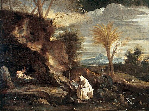 Rocky Landscape with Two Carthusian Monks, , Pier Francesco Mola