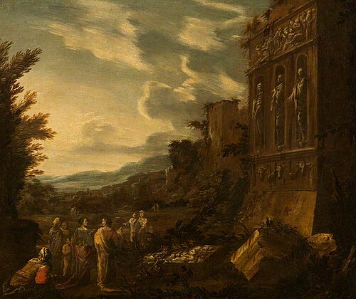 Figures near Classical Ruins, , Pier Francesco Mola