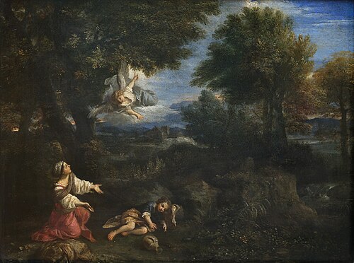 L'Ange apparaissant à Agar dans le désert, 1657, Pier Francesco Mola