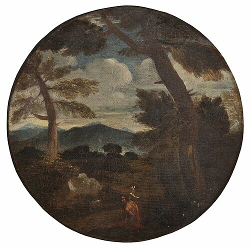 Landskap med Johannes Döparen, , Pier Francesco Mola