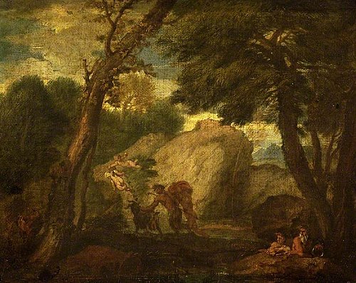 Landscape with mythological figures, , Pier Francesco Mola