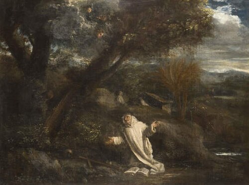 Landscape with a Saint in Ecstasy, 1629, Pier Francesco Mola
