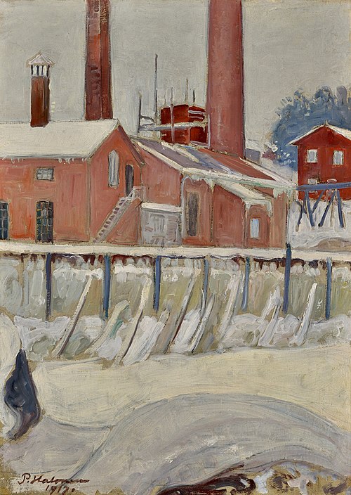 The Factory of Leppäkoski, 1917, Pekka Halonen