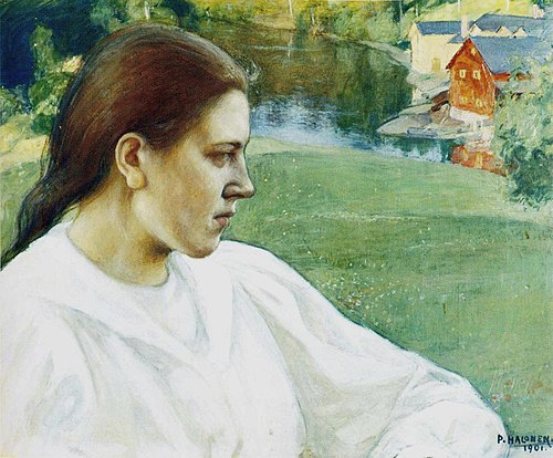 Tyttö rannalla, 1901, Pekka Halonen