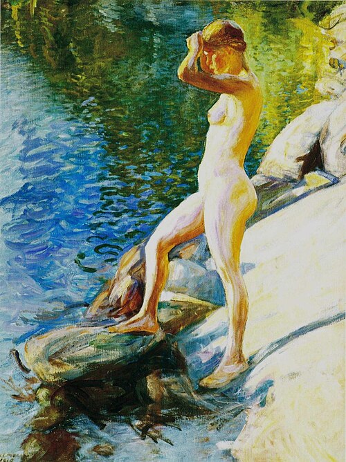 Uimaan lähdössä, 1910, Pekka Halonen