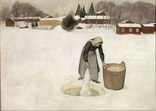 Washing on the Ice, 1900, Pekka Halonen