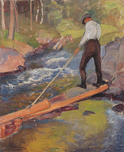 Log Driver, 1930, Pekka Halonen