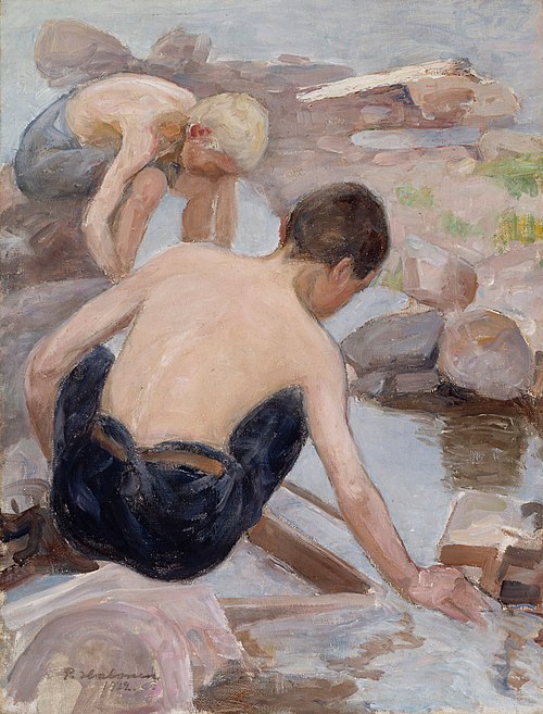 Two Boys on the Shore, 1922, Pekka Halonen