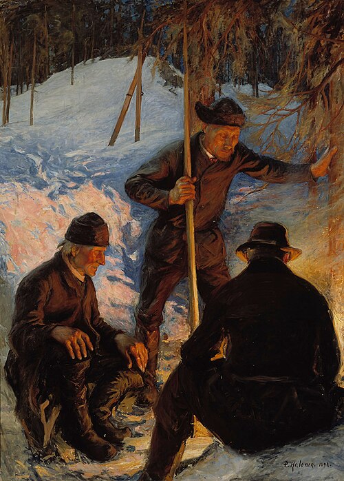 Lumberjacks around a Campfire, 1893, Pekka Halonen