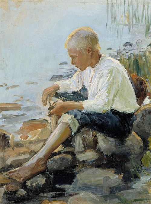 Boy on the Shore, 1891, Pekka Halonen