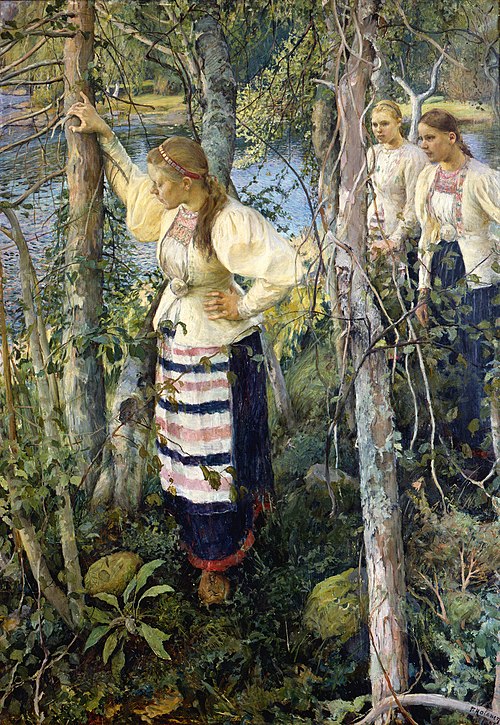 Lissom Lassies at the Lakeside, 1895, Pekka Halonen