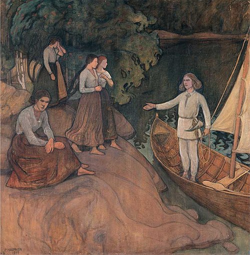 The Departure of Lemminkäinen from Saari, 1899, Pekka Halonen
