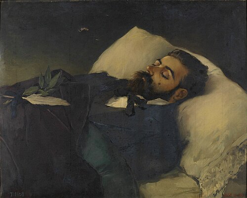 Retrato mortuorio del periodista Pedro Avial Taracena, 1877, José Nin y Tudó