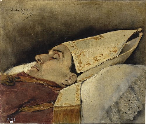 Retrato mortuorio del obispo de Narciso Martínez Izquierdo, 1886, José Nin y Tudó