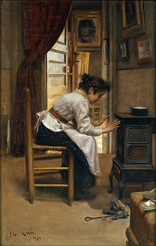 Beside the Fire, 1896, Manuel Cusí i Ferret