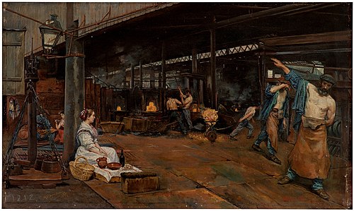 Las doce en los Altos Hornos, 1895, Manuel Villegas Brieva