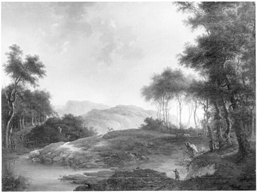 Komponierte Landschaft mit Jägern, , Johann Balthasar Bullinger