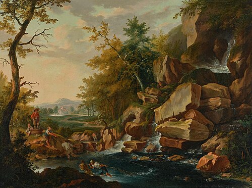 Felslandschaft mit Fischern, 1753, Johann Balthasar Bullinger