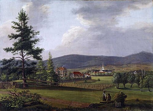 Schafteløkken og Frogner Hovedgård, 1835, Ferdinand Jonas Gjøs