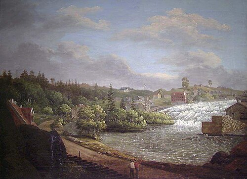 Norwegian Landscape with Waterfall, 1842, Ferdinand Jonas Gjøs