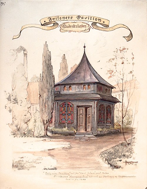 Fritzners Pavillon, Studenterlunden, 1887, Hans Henrik Sartz Backer