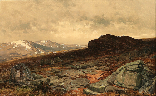Rocky landscape, 1880, Isak Philip Hartvig Ree Barlag