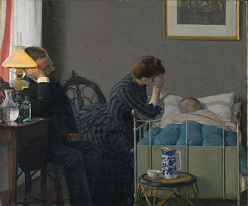 Etter en våkenatt, 1888, Jacob Bratland
