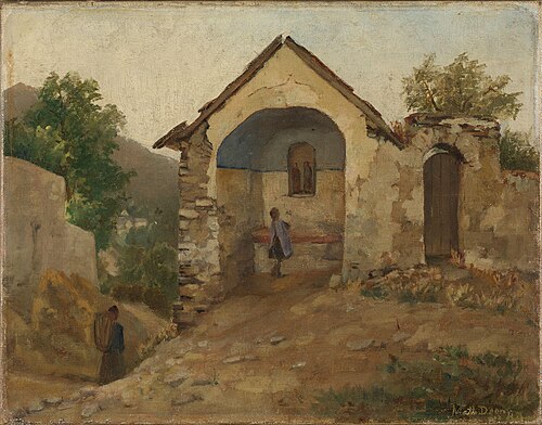 Landsbyscene, 1880, Johanne Mathilde Dietrichson