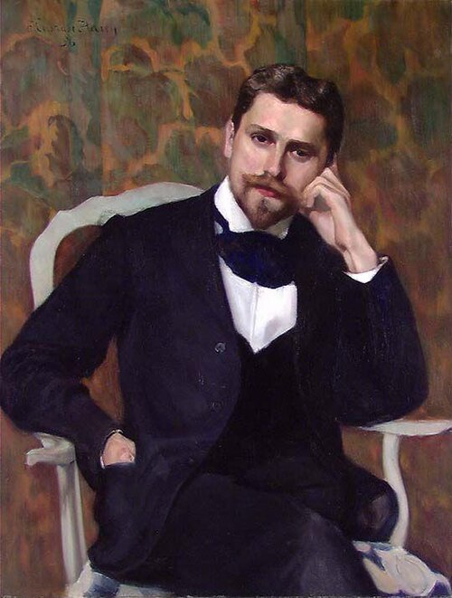 Portrett av psykiater Dr. Hans Edvard Evensen, 1896, Kristian Haug