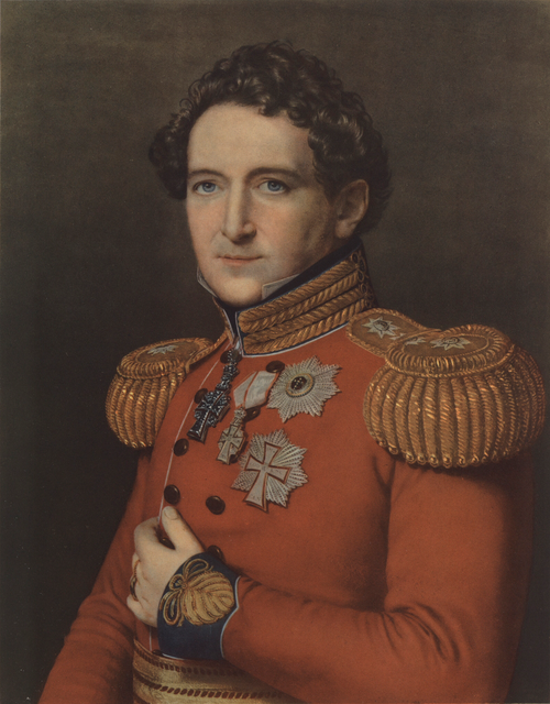 Portrait of Prince Christian Frederik of Denmark., 1834, Louis Auguste François Aumont