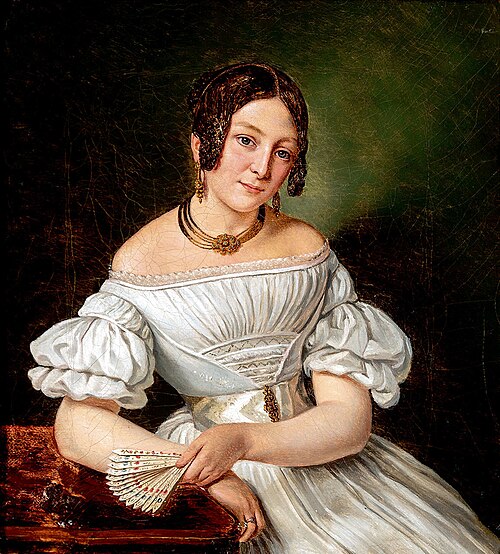 Portrait of Theodora Josefine Hambro., 1850, Louis Auguste François Aumont
