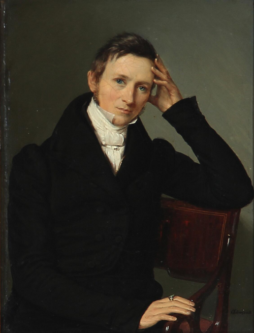 Portrait of the painter Johannes Steenfeldt., 1850, Louis Auguste François Aumont