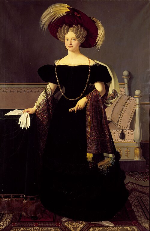 Portrait of princess Vilhelmine of Denmark., 1831, Louis Auguste François Aumont