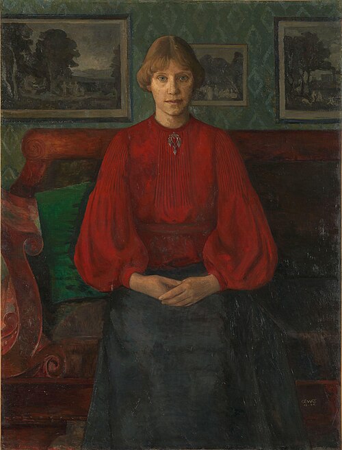 Portrait of the Artist's Wife, the Painter Kristine b. Laache, 1899, Oluf Wold-Torne