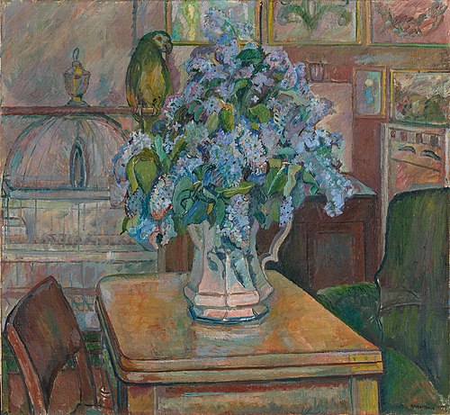 Lilacs and Parrot, 1917, Oluf Wold-Torne