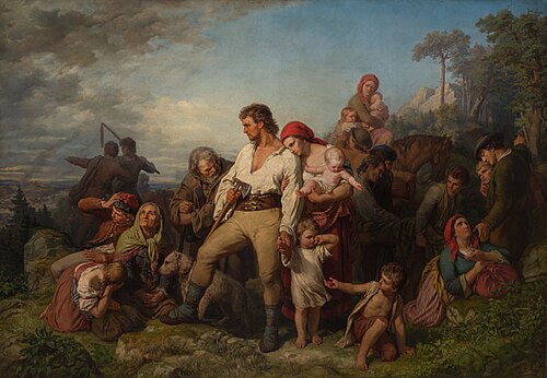Fleeing Peasants (An Episode from the thirty-year war), 1860, Petr Maixner