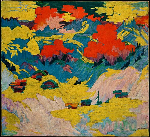 Winter landscape near Davos Laret, 1928, Philipp Bauknecht