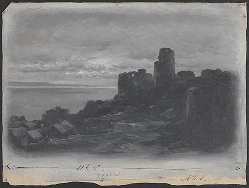 Ruin ved kysten, 1894, Wilhelm Peters