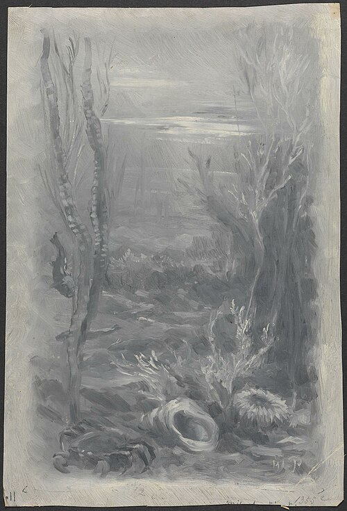 Illustrasjon til diktet " Appearance of England" i Henrik Wergeland, Den engelske lods, 1894, Wilhelm Peters