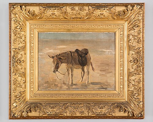 Ezel op het strand, 1890, Marinus van der Maarel